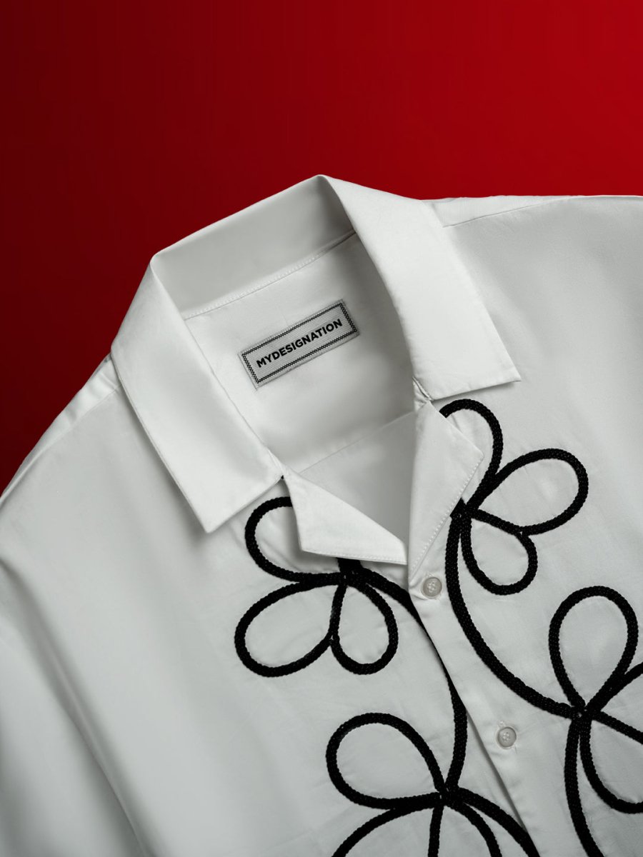 Petal Embroidered - Men Shirt | Mydesignation