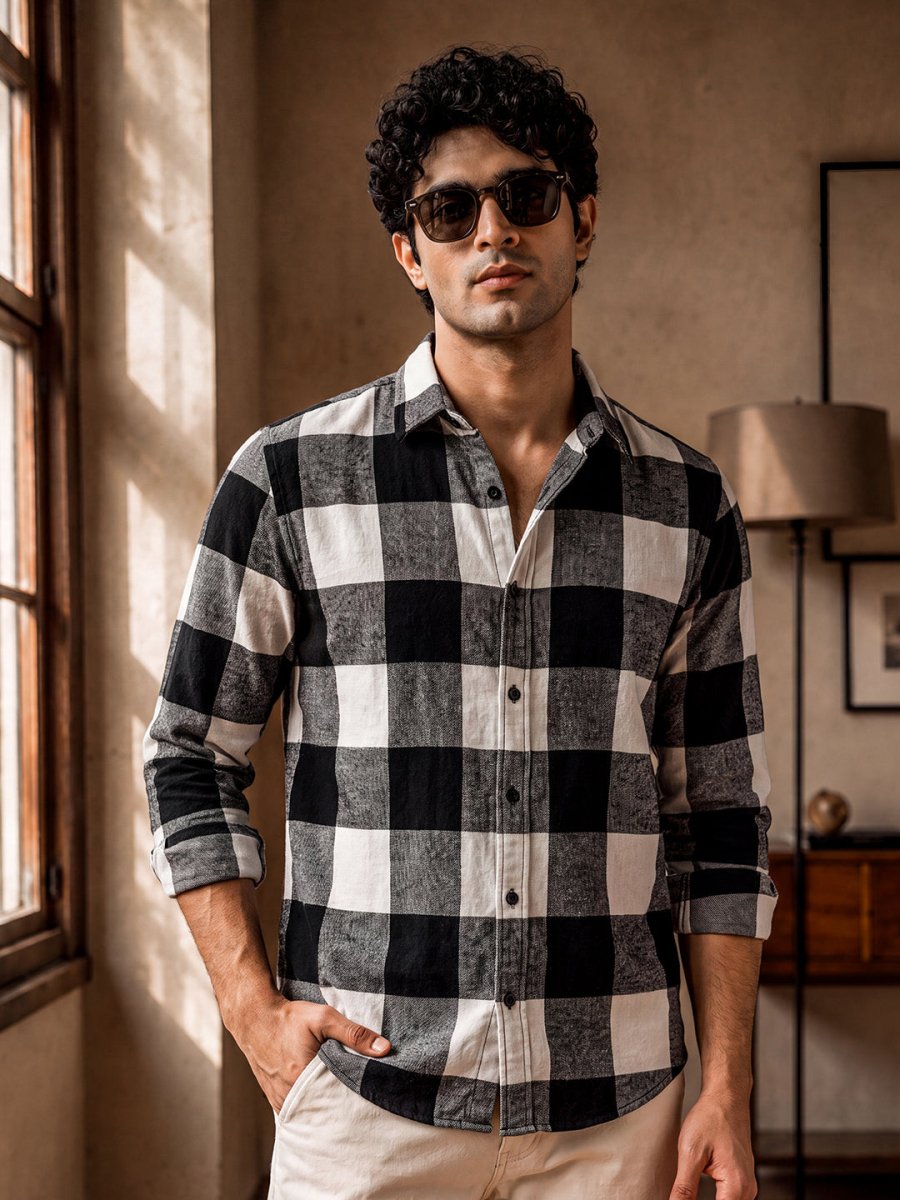 Plaid: Black and White - Shirt | MyDesignation