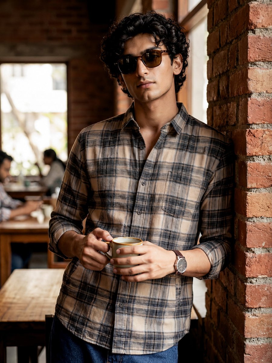 Plaid: Latte - Shirt | MyDesignation
