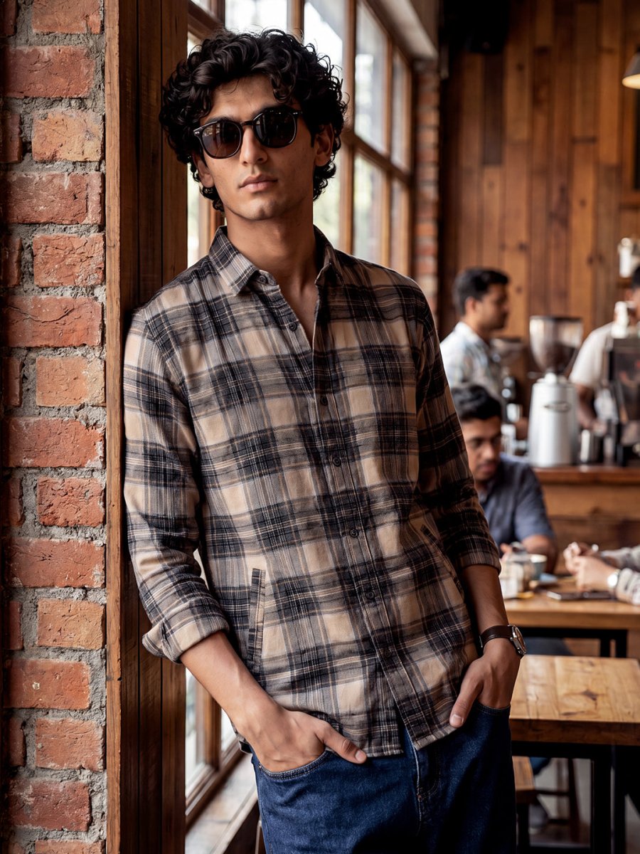 Plaid: Latte - Shirt | MyDesignation