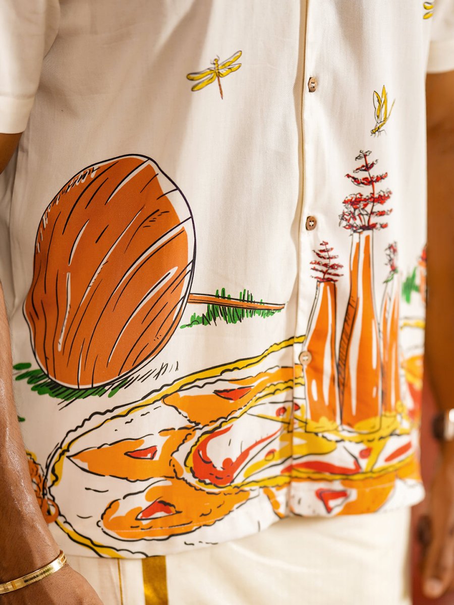 Pookkalam Shirt and Saree Combo - Couple Combo | MyDesignation