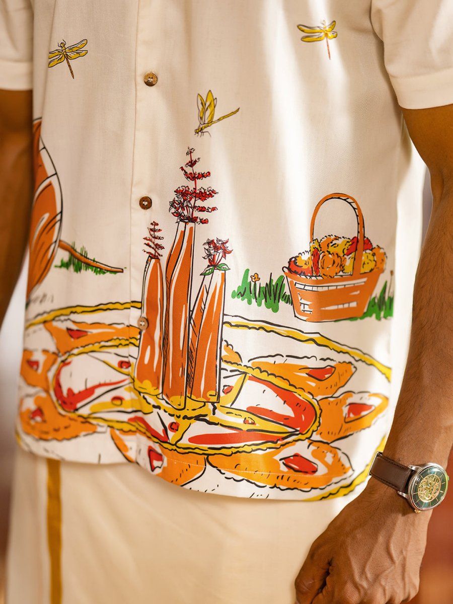 Pookkalam Shirt and Saree Combo - Couple Combo | MyDesignation