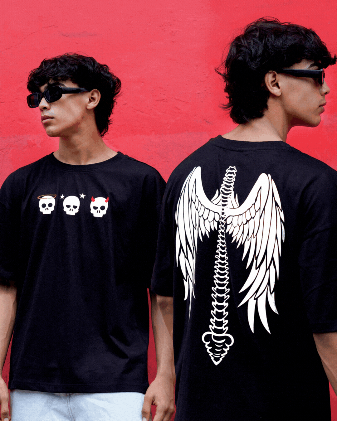 Angel Wings Oversized T-shirt - Men Oversized T-shirt | Mydesignation