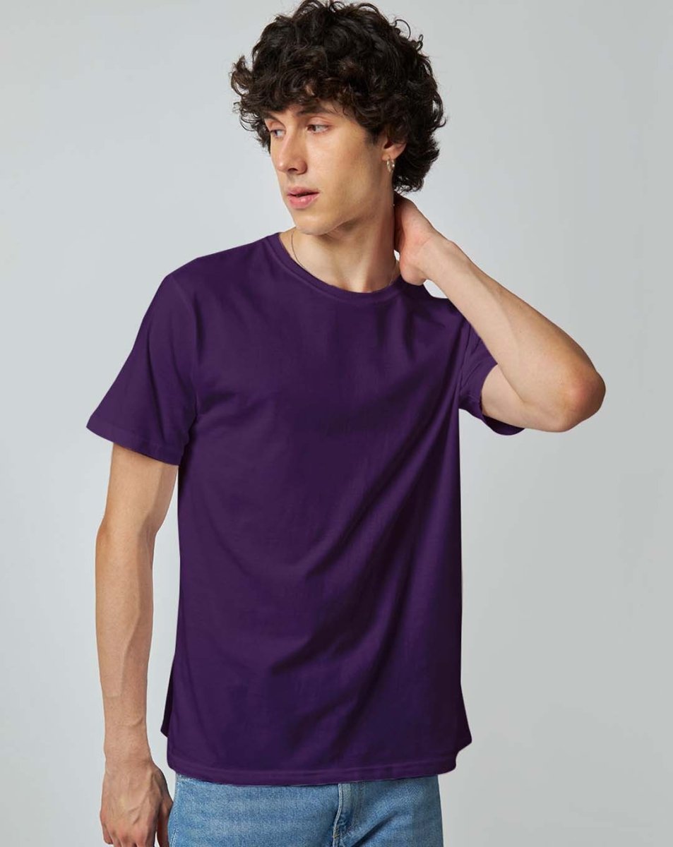 Purple Plain T-shirt - Plain T-shirt | Mydesignation