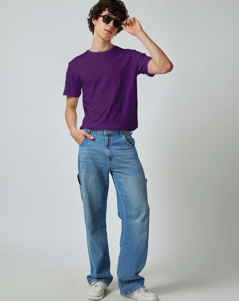 Purple Plain T-shirt - Plain T-shirt | Mydesignation