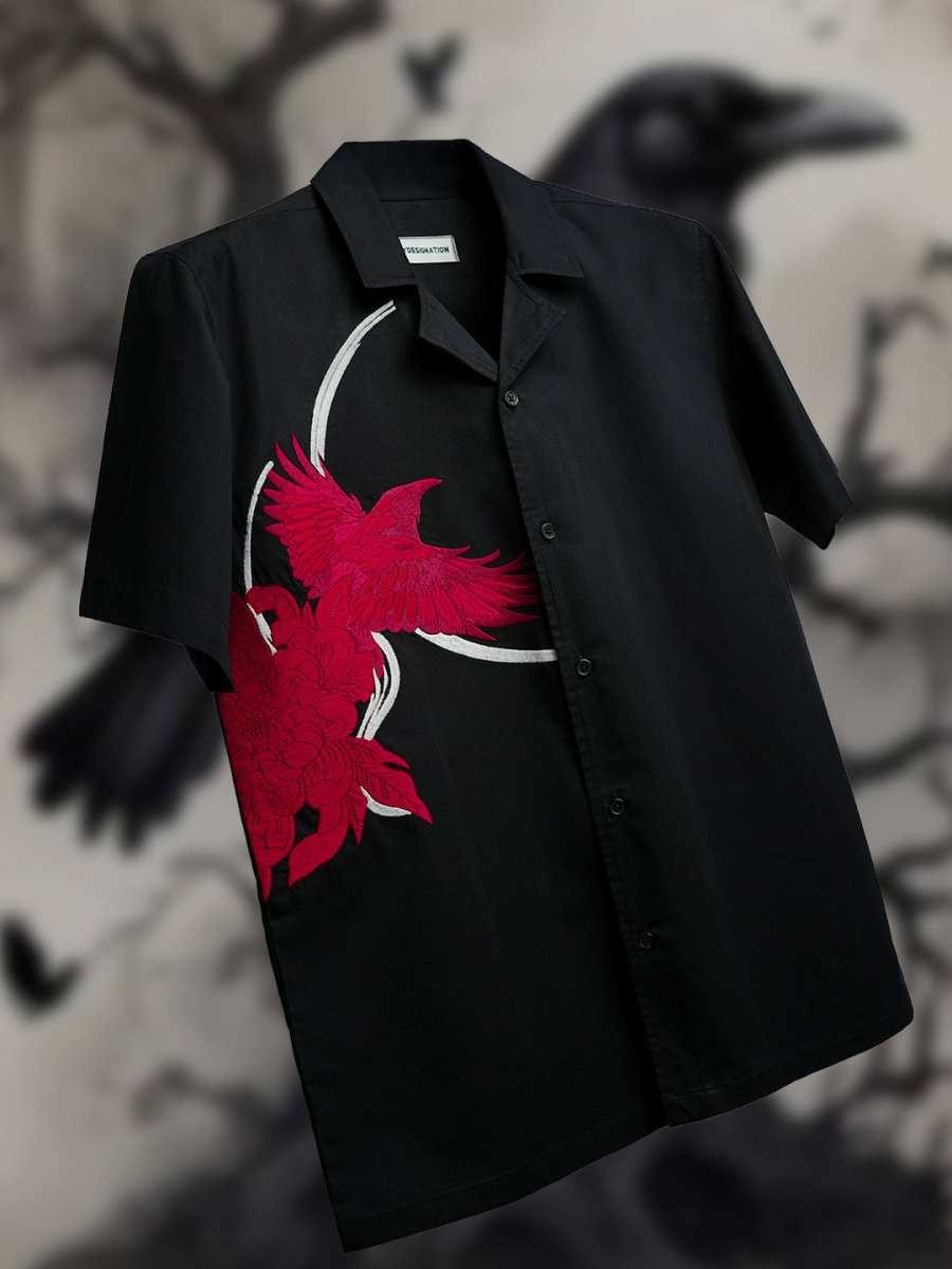 Raven Embroidered | Relaxed Fit | Luxe Cotton Shirt - Shirt | MyDesignation