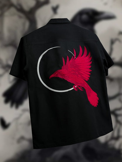 Raven Embroidered | Relaxed Fit | Luxe Cotton Shirt - Shirt | MyDesignation
