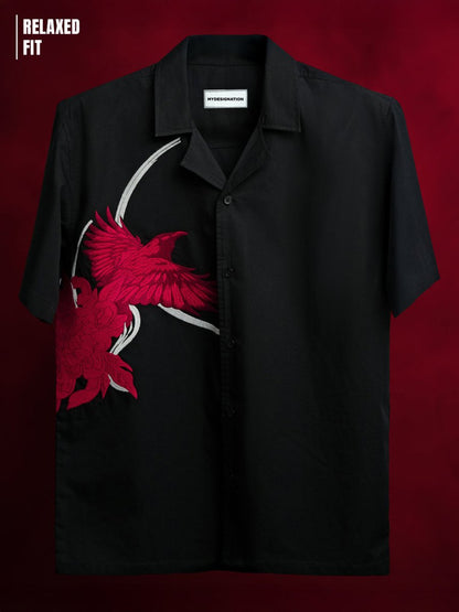 Raven Embroidered | Relaxed Fit | Luxe Cotton Shirt - Shirt | Mydesignation