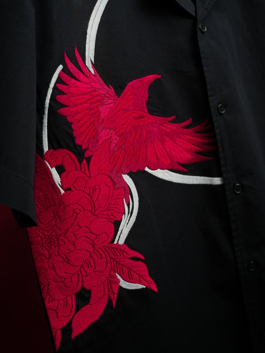 Raven Embroidered | Relaxed Fit | Luxe Cotton Shirt - Shirt | Mydesignation