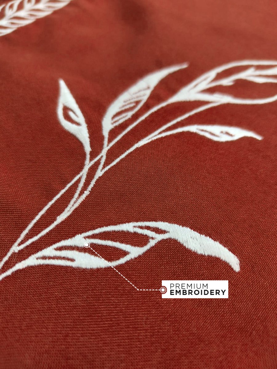 Red Leaf Embroidered Shirt | Summer Collection - Shirt | Mydesignation
