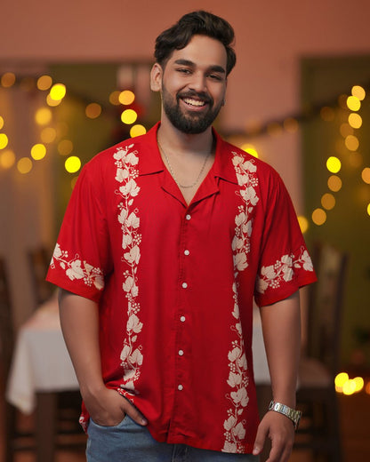 Red Panel shirt | Rayon - Mydesignation