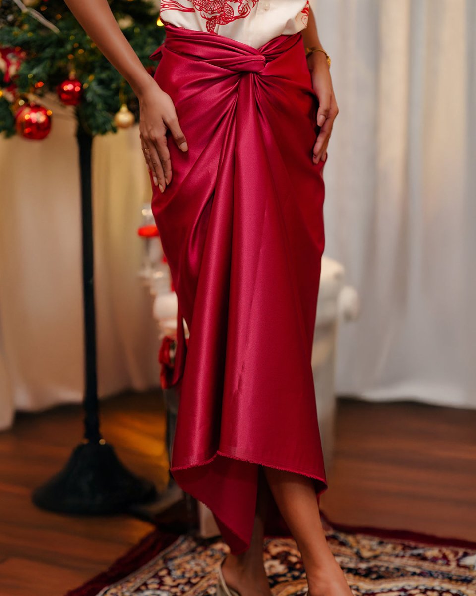 Red Wrap Skirt - Women Skirt | Mydesignation