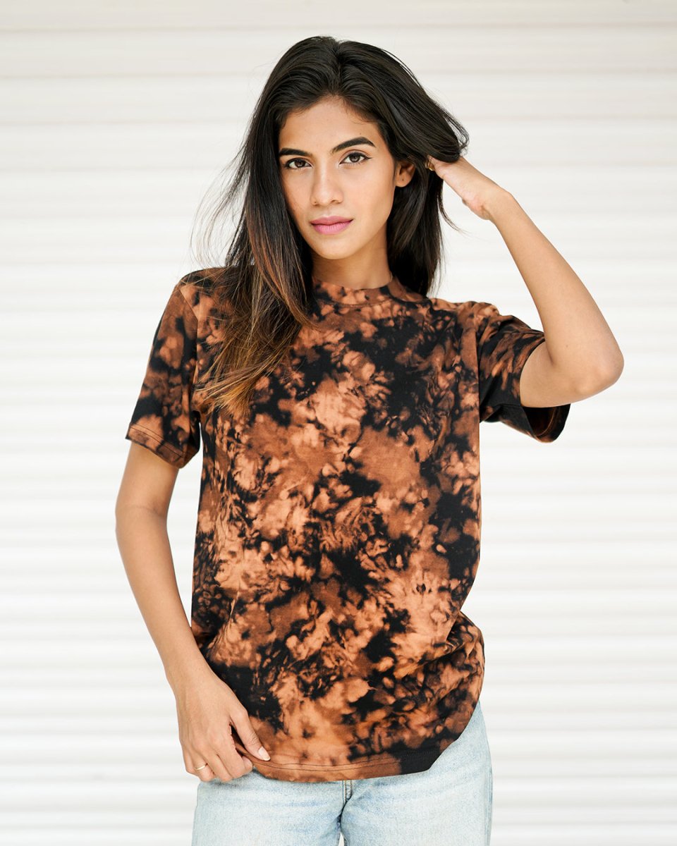 Rusty Brown - Women Tie - Dye T-shirt | Mydesignation