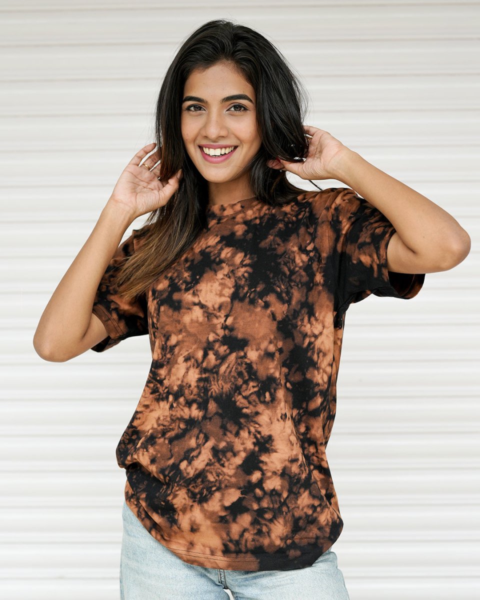 Rusty Brown - Women Tie - Dye T-shirt | Mydesignation
