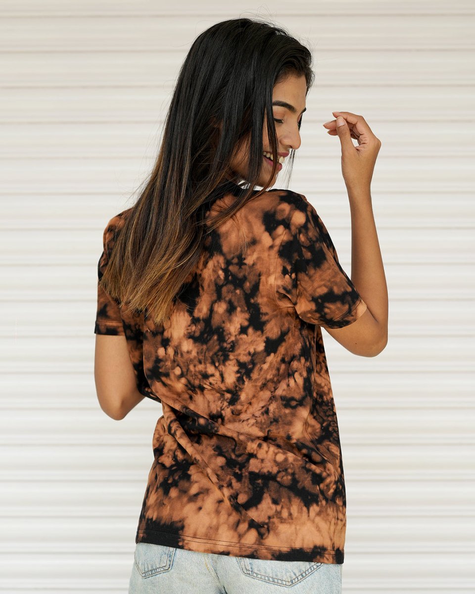 Rusty Brown - Women Tie - Dye T-shirt | Mydesignation