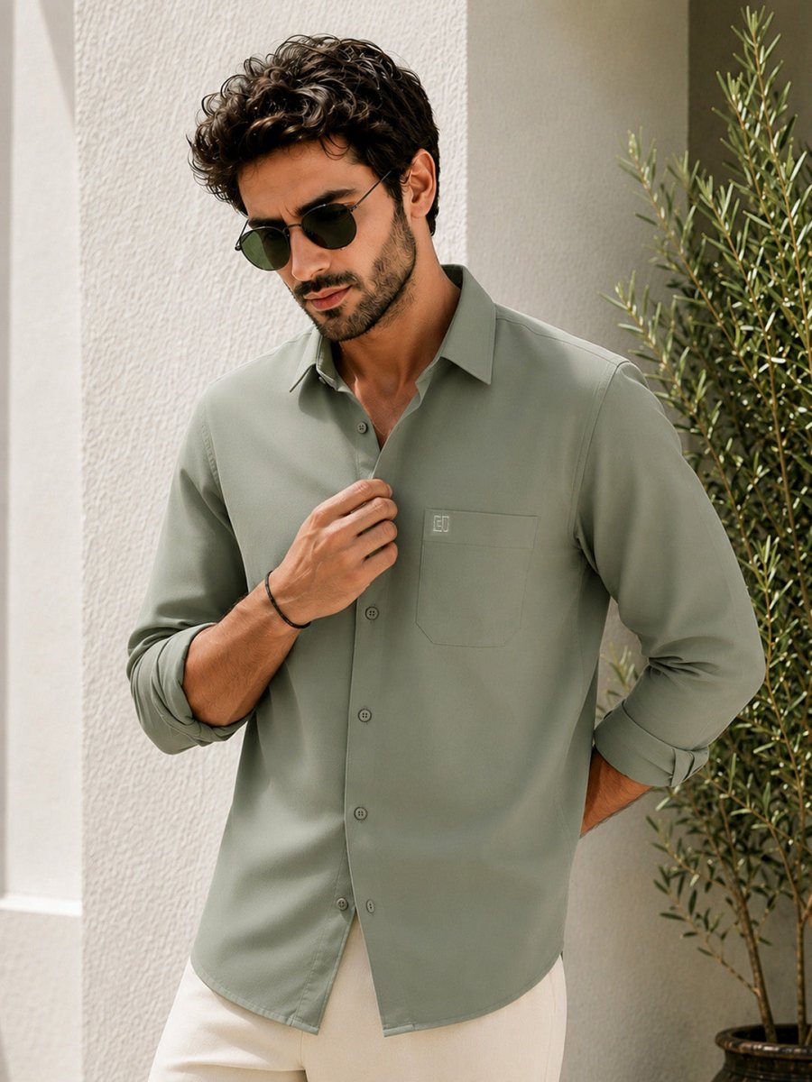 Sage Green Bamboo Full Sleeve Shirt - Shirt | MyDesignation