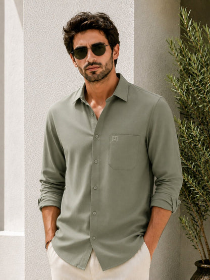 Sage Green Bamboo Full Sleeve Shirt - Shirt | MyDesignation