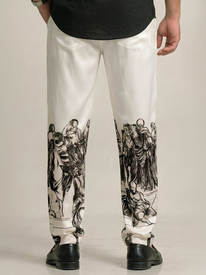 School of Athens Satin Pants - Pants | Mydesignation