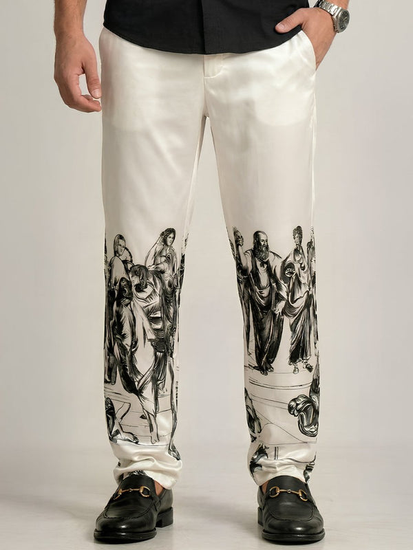 School of Athens Satin Pants - Pants | Mydesignation