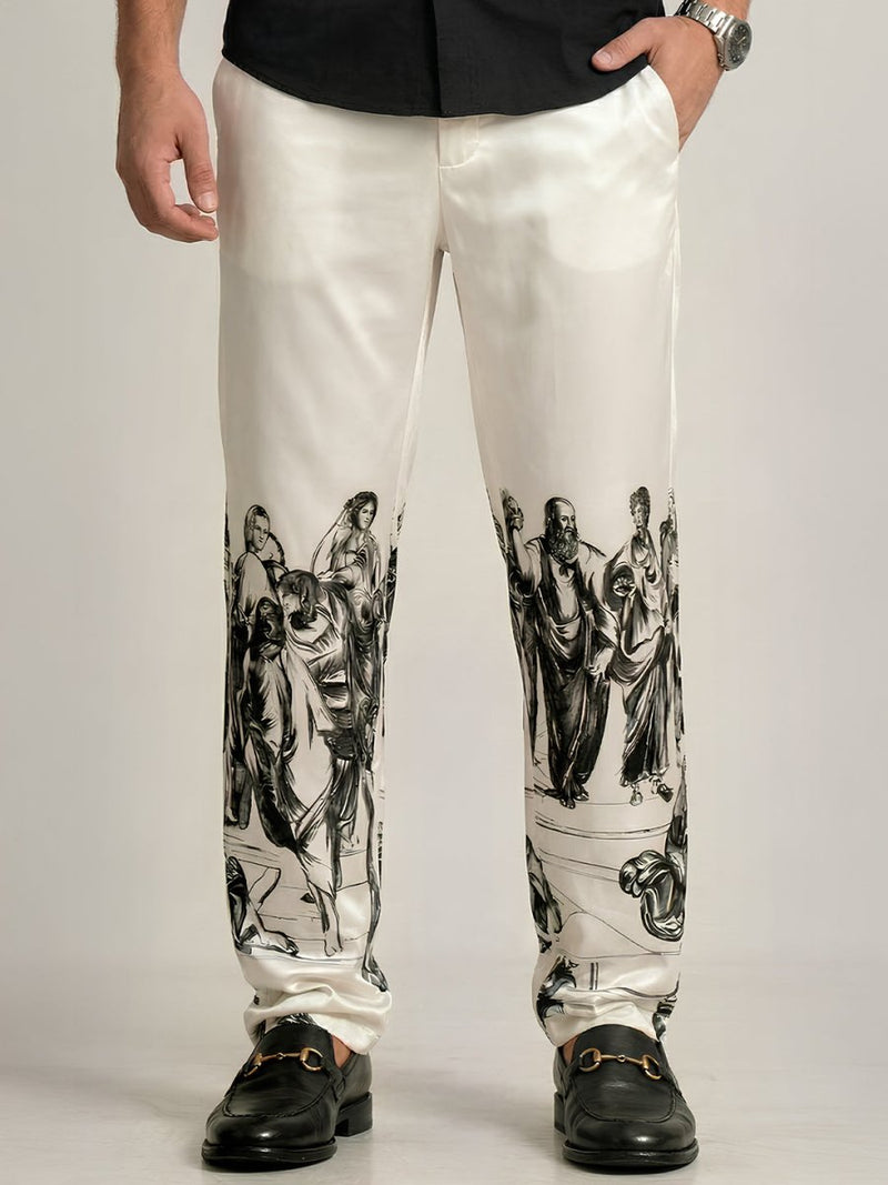 School of Athens Satin Pants - Pants | Mydesignation