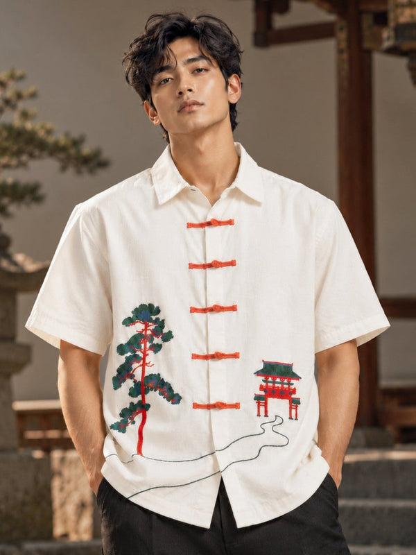 Shrine Landscape Embroidered - Shirt | MyDesignation