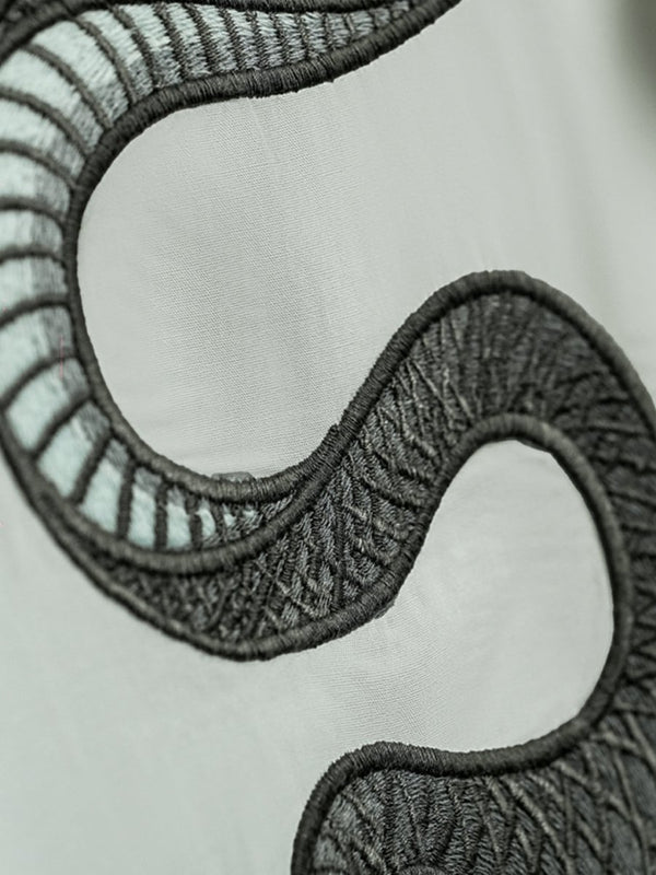 Silver Snake Embroidered - Men Shirt | Mydesignation