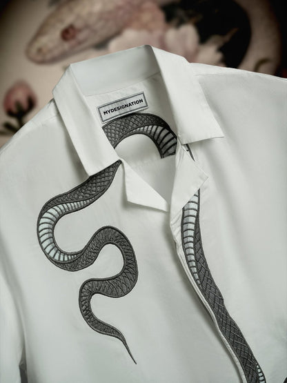 Silver Snake Embroidered - Shirt | MyDesignation
