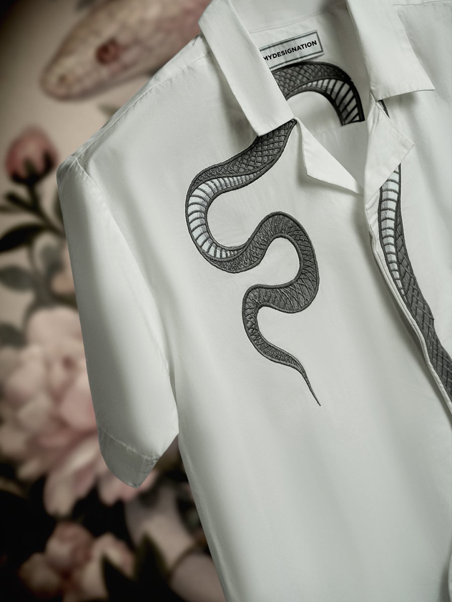 Silver Snake Embroidered - Shirt | MyDesignation