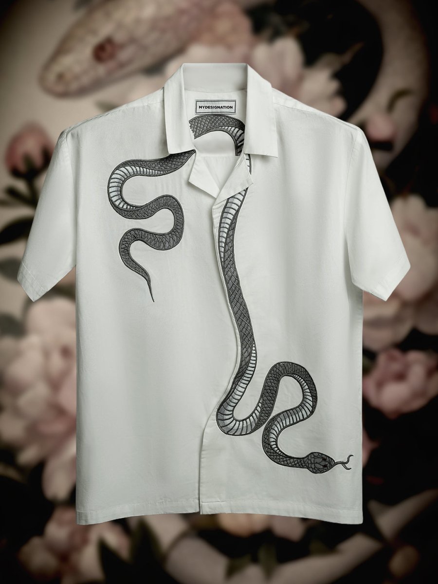 Silver Snake Embroidered - Shirt | MyDesignation