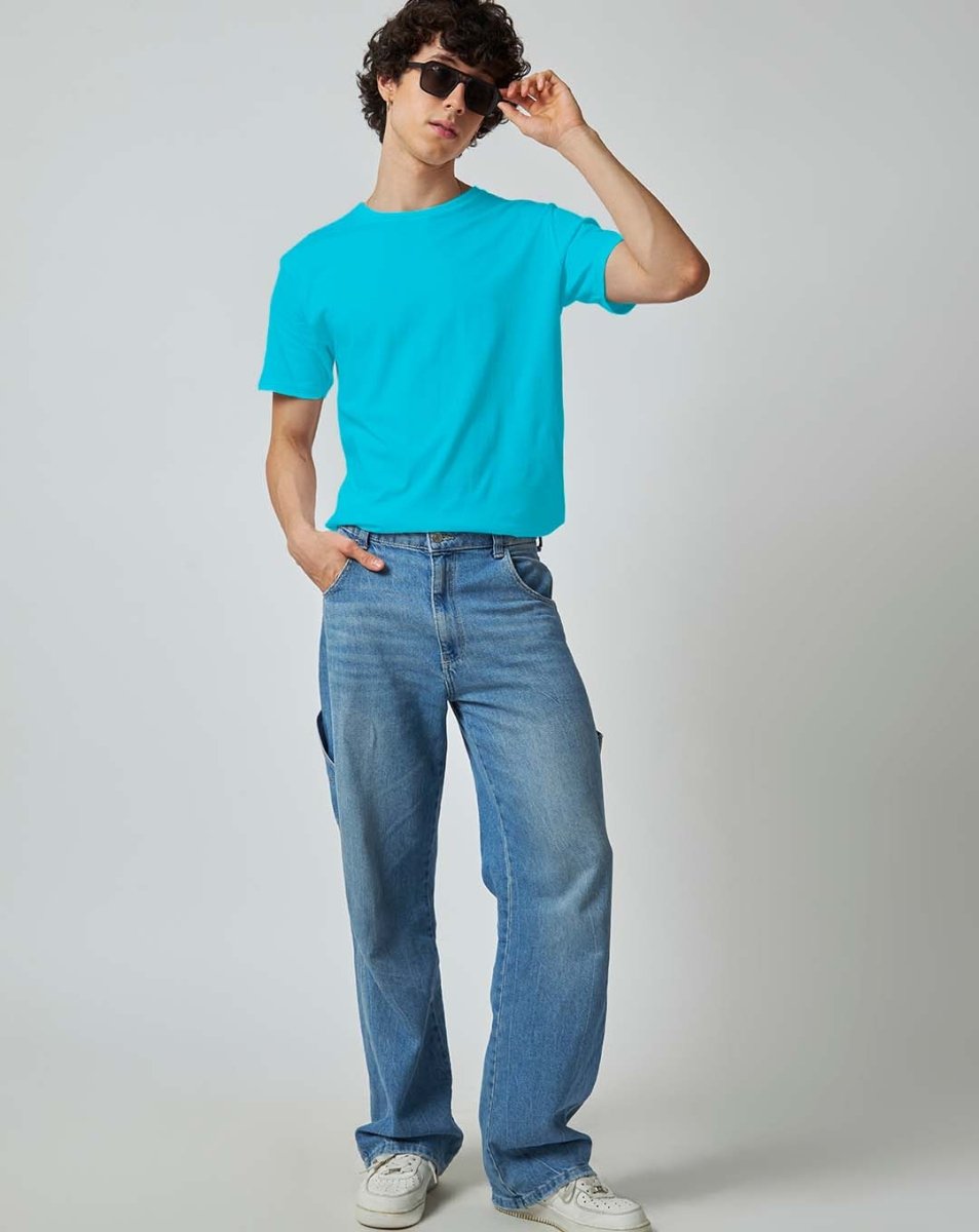 Sky Blue Plain T-shirt - Plain T-shirt | Mydesignation