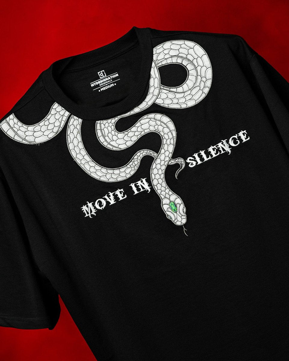 Snake Embroidered Oversized Tee - Women Oversized T-shirt | Mydesignation