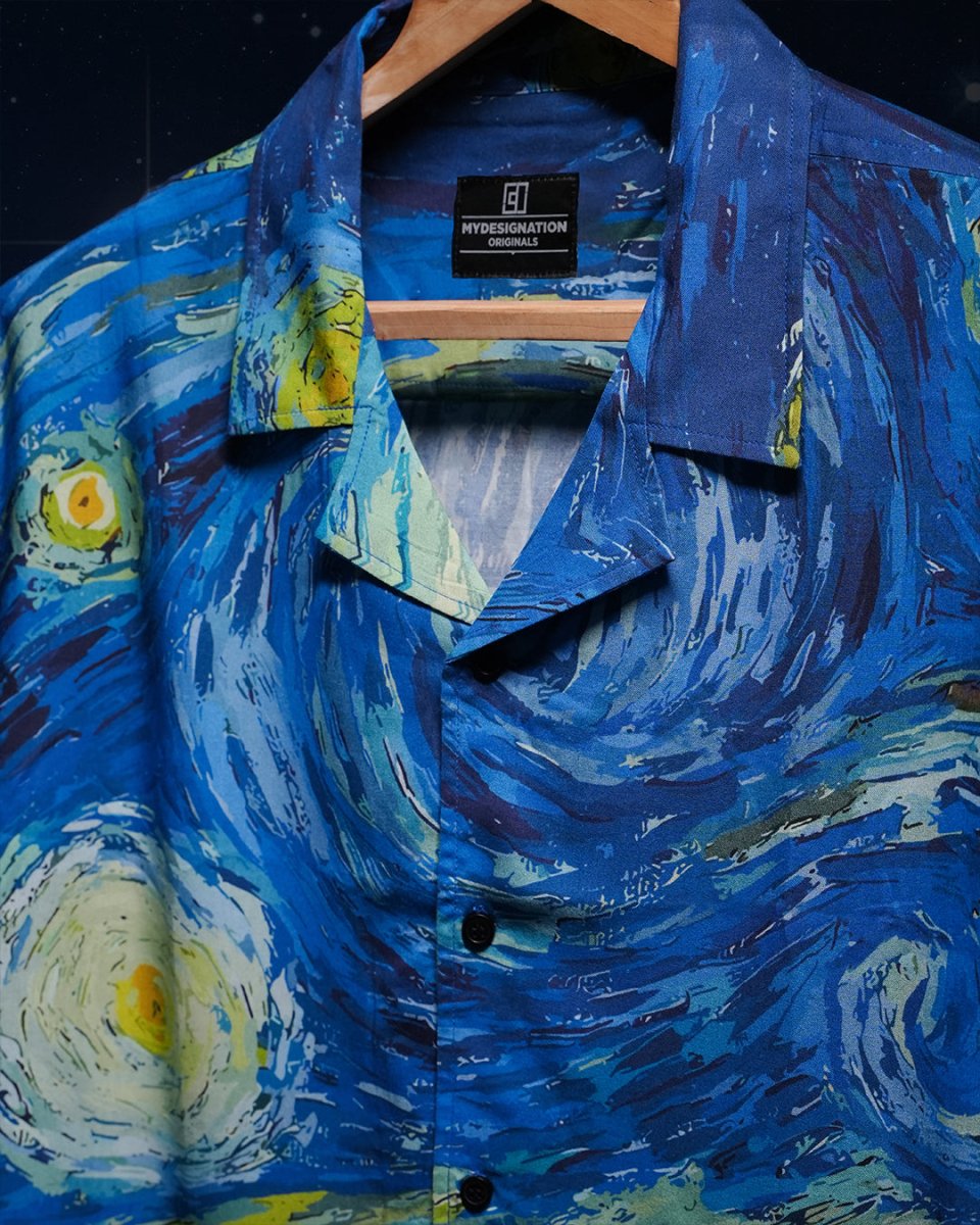 Starry Night Shirt Vincent Van Gogh Inspired Mydesignation starry-night-shirt-vincent-van-gogh-inspired-mydesignation