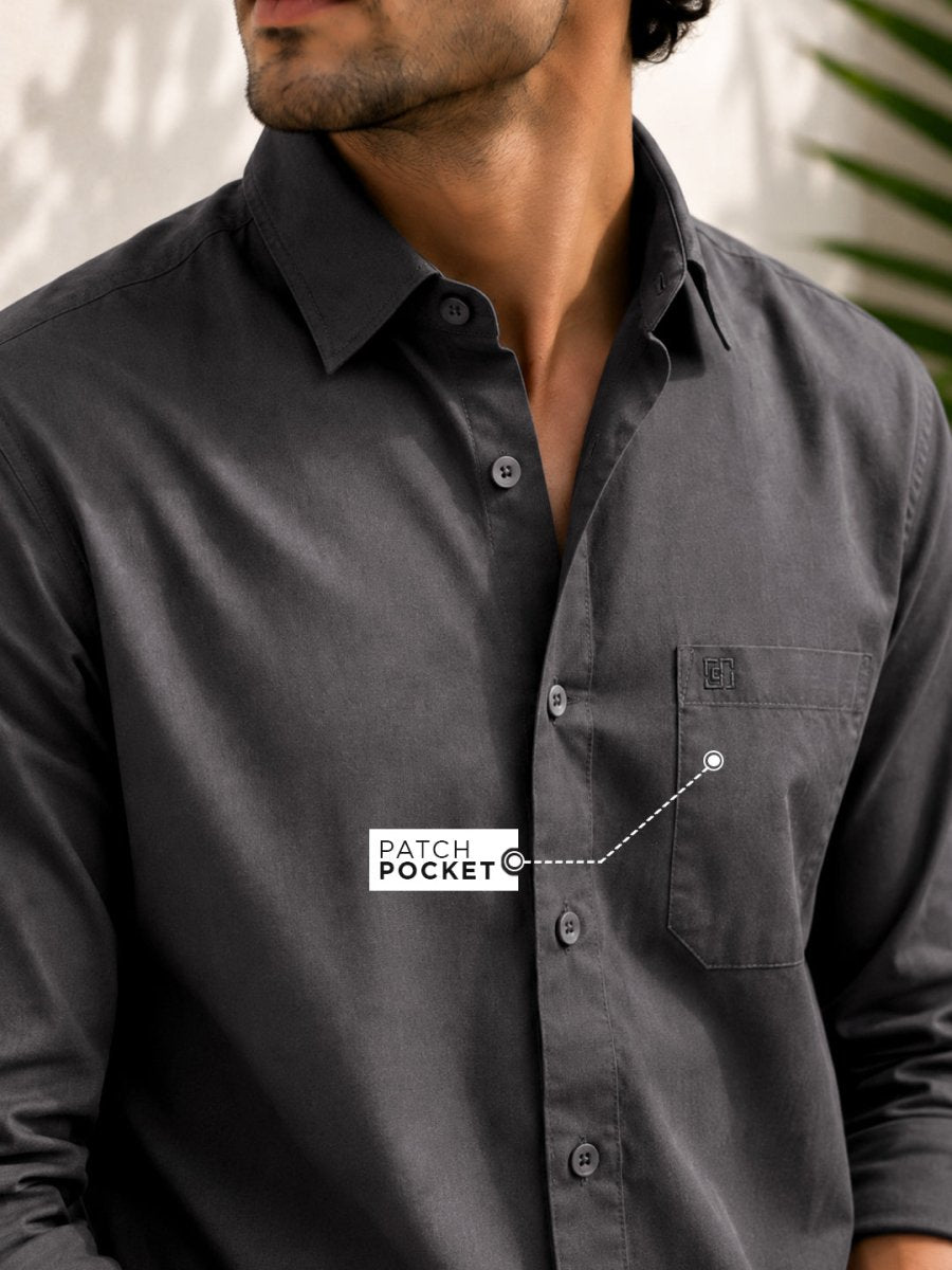 Stone Grey Bamboo Full Sleeve Shirt - Shirt | MyDesignation