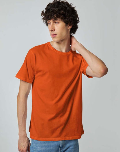 Tangy Orange Plain Tshirt - Unisex Comfort Fit - Plain T-shirt | Mydesignation