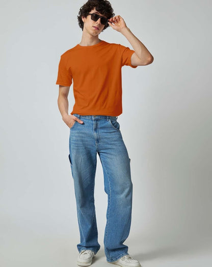 Tangy Orange Plain Tshirt - Unisex Comfort Fit - Plain T-shirt | Mydesignation