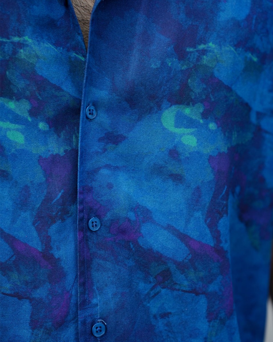 Textured Blue - Men Shirt | Mydesignation