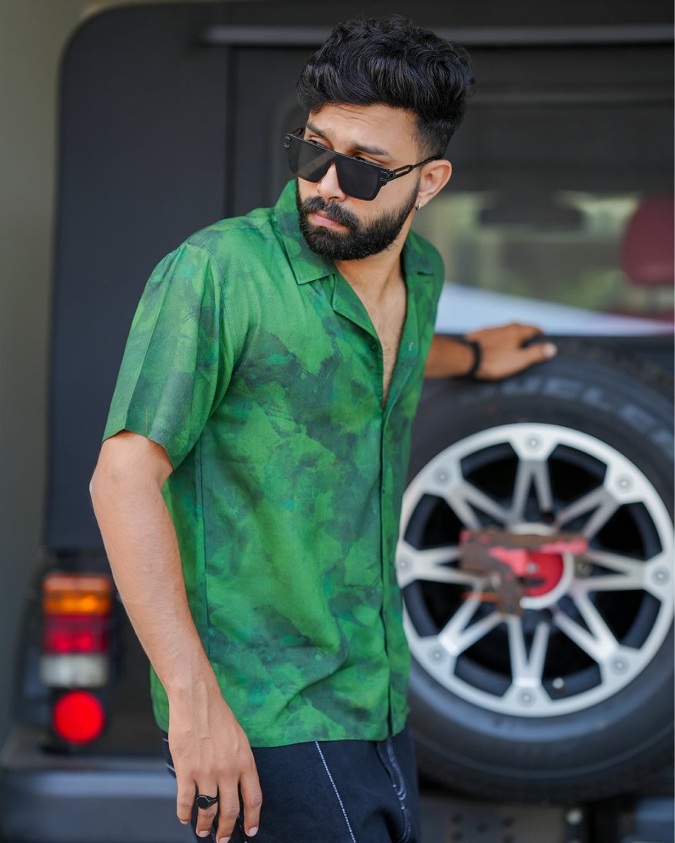 Textured Green - Men Shirt | Mydesignation