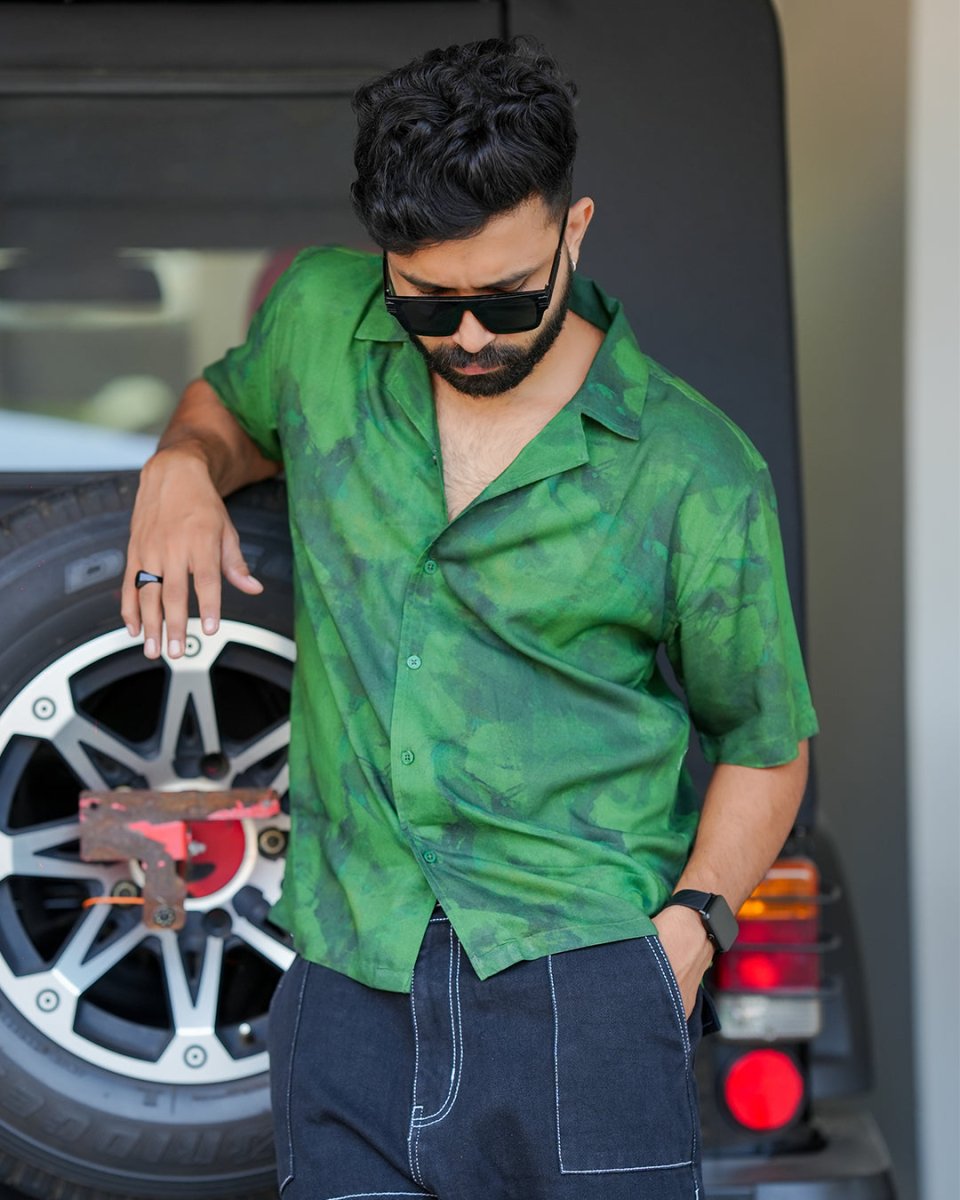 Textured Green - Men Shirt | Mydesignation
