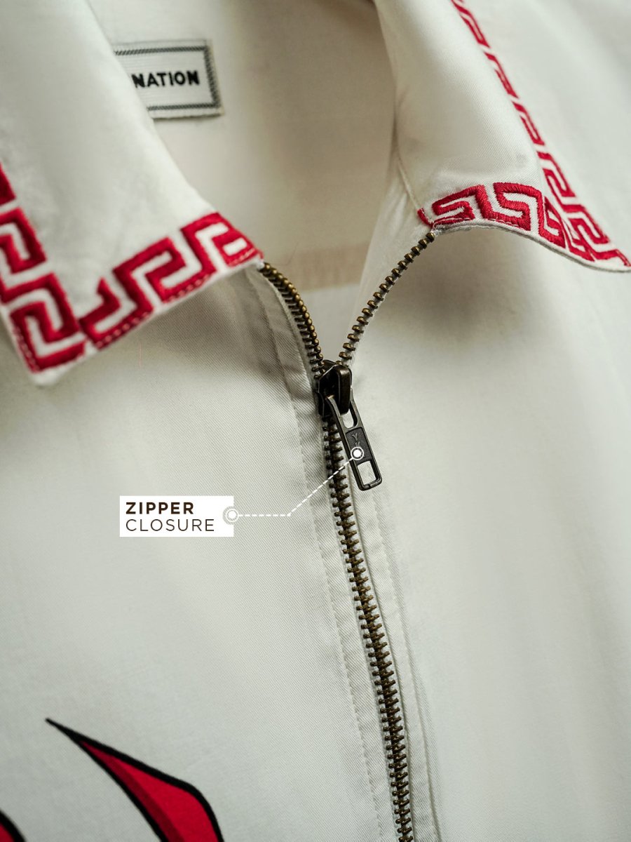ＭＲさま専用 Men's Theyyam Samurai Embroidered Cotton Shirt | Mydesignation
