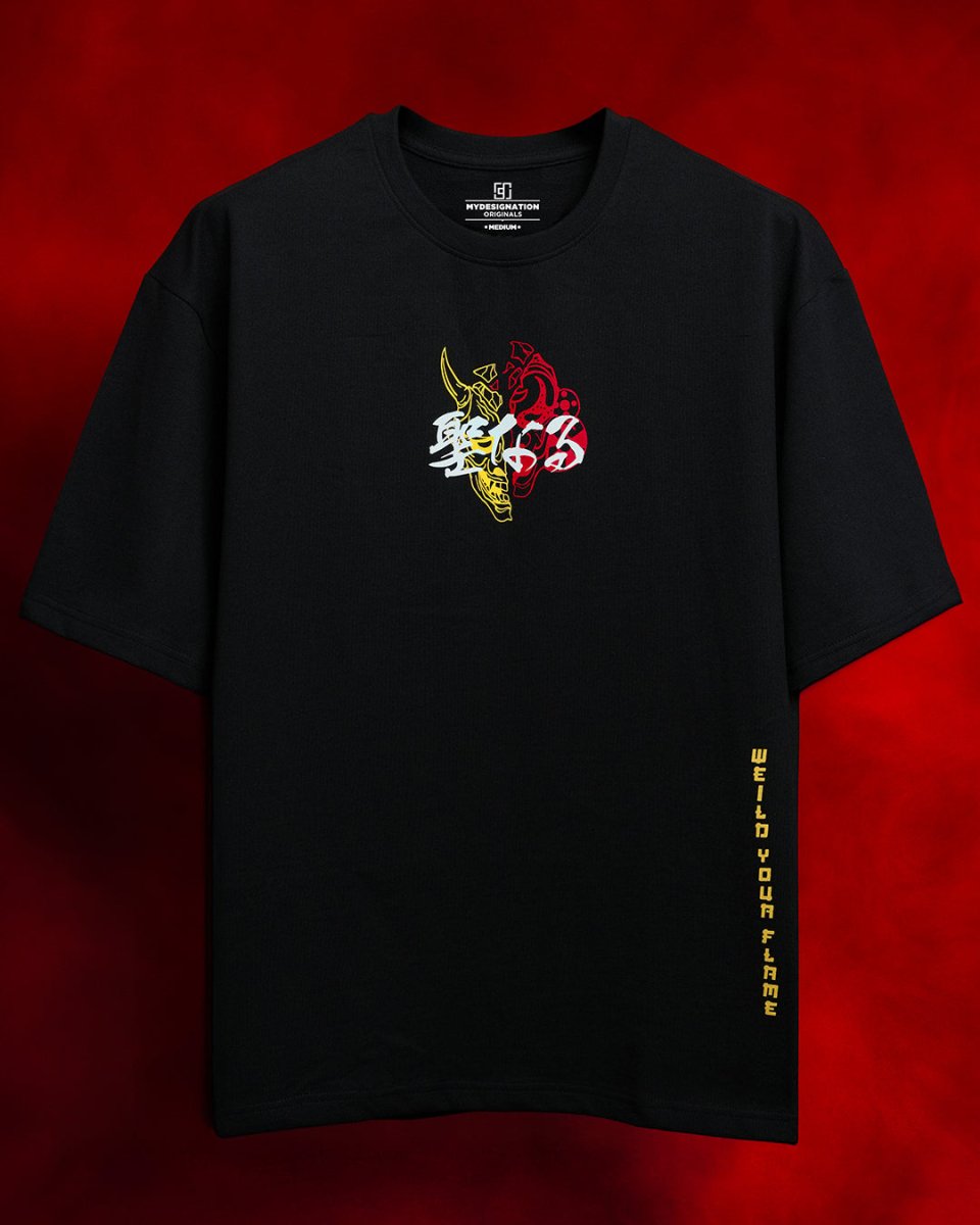Theyyam Samurai Oversized Tee - Women Oversized T-shirt | Mydesignation
