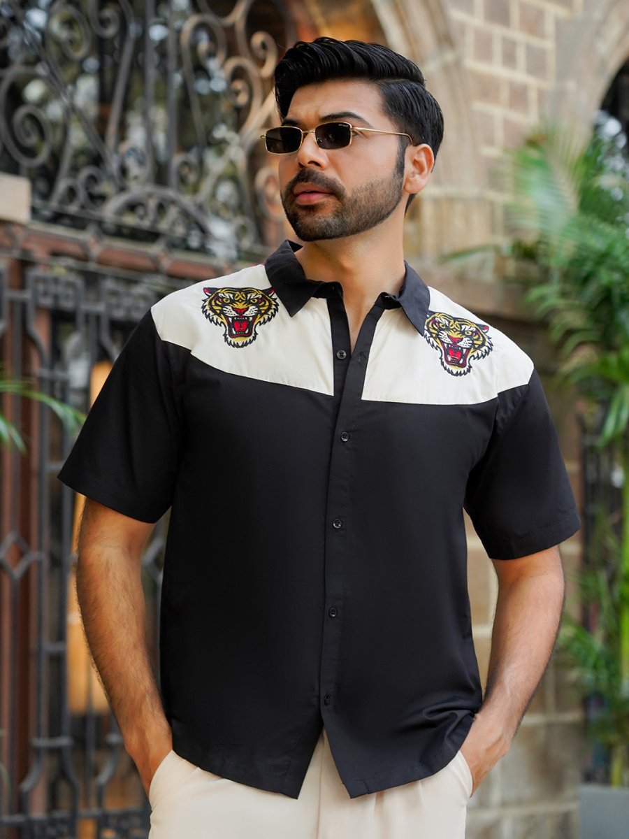 Tiger Embroidered - Men Shirt | Mydesignation