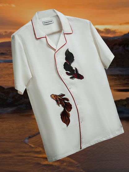 Twin Fish Embroidered Shirt