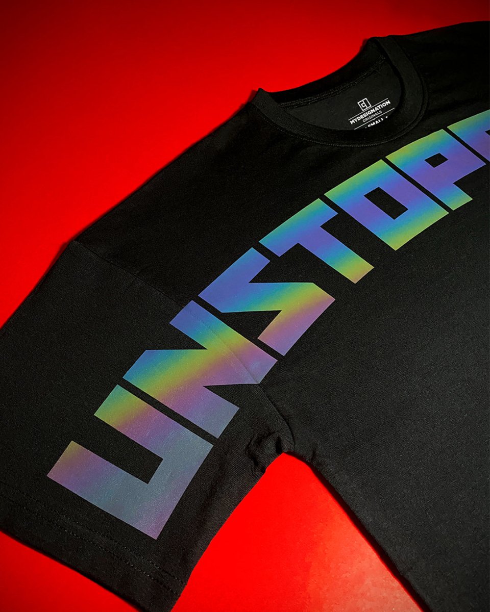 Unstoppable - Reflective Print - Men Oversized T-shirt | Mydesignation