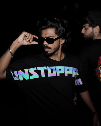 Unstoppable - Reflective Print - Men Oversized T-shirt | Mydesignation