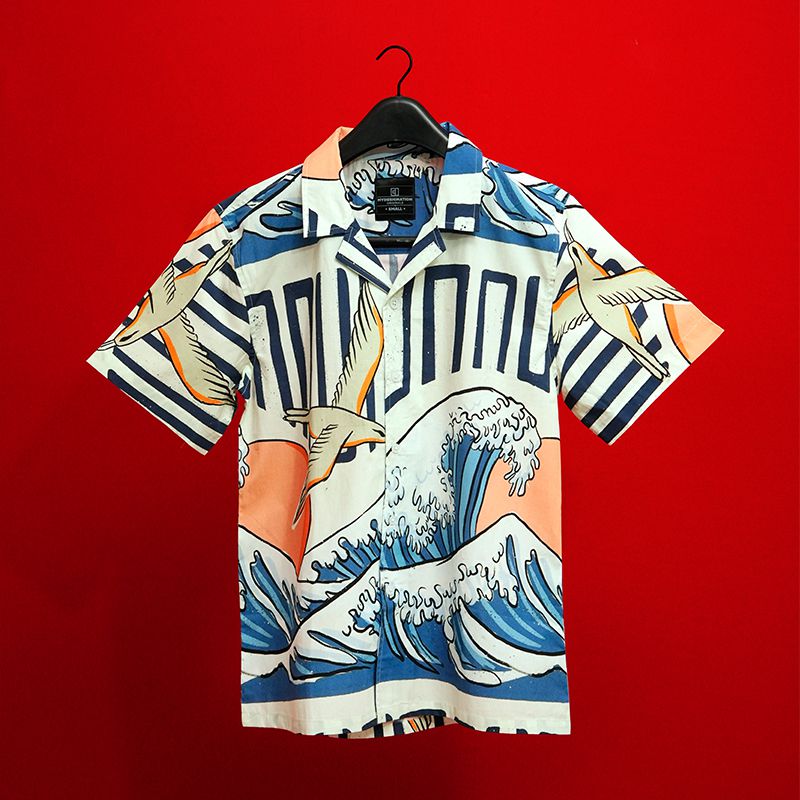 Wave Print Shirt for Female (Women)- Mydesignation