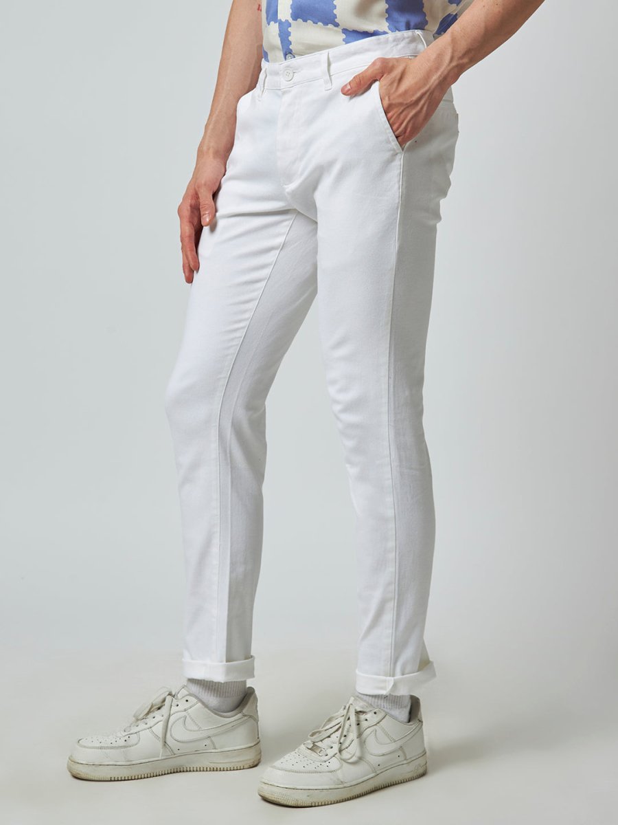 WIDE CHINO PANTS WHITE