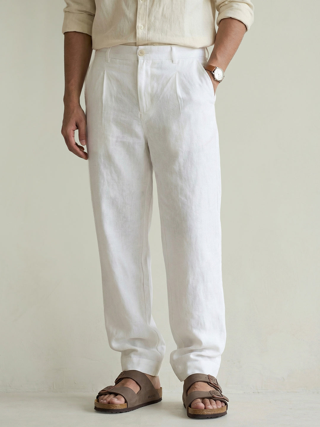 Off White Linen Pant