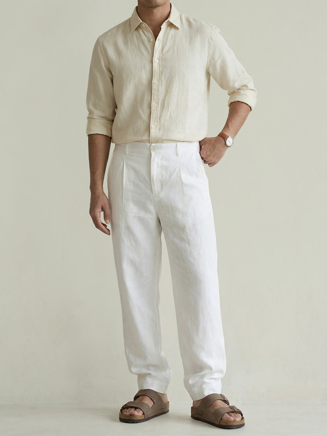 Off White Linen Pant