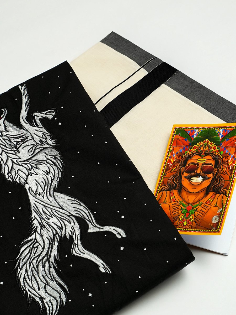Wolf Embroidered Shirt Box - Onam Special | Mydesignation